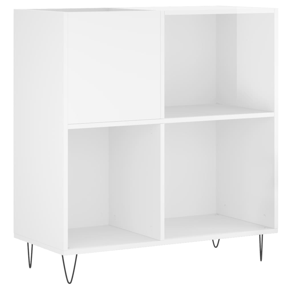 Armoire à disques blanc brillant 84,5x38x89cm bois d'ingénierie - XIOS
