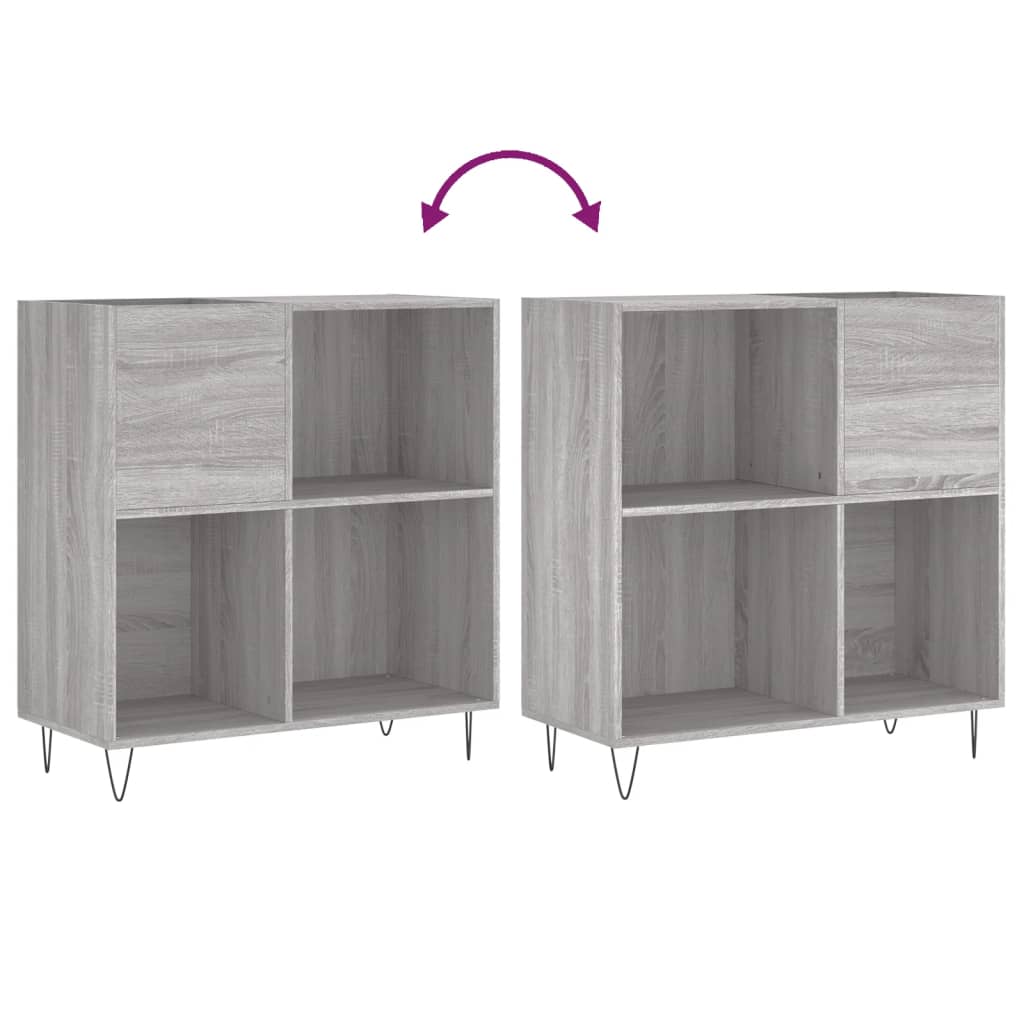 Armoire à disques sonoma gris 84,5x38x89 cm bois d'ingénierie - XIOS