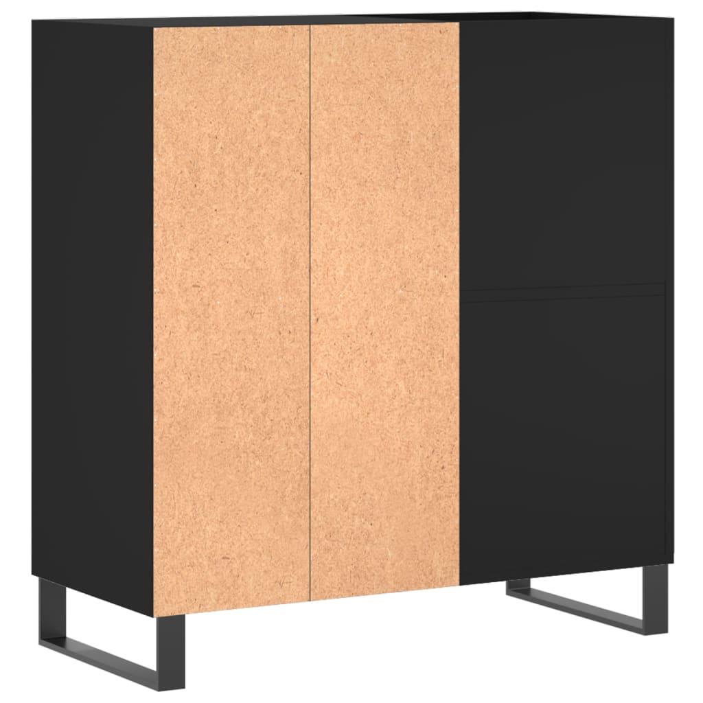 Armoire à disques noir 84,5x38x89 cm bois d'ingénierie - XIOS
