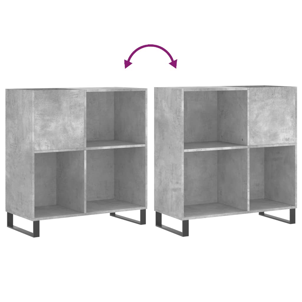 Armoire à disques gris béton 84,5x38x89 cm bois d'ingénierie - XIOS