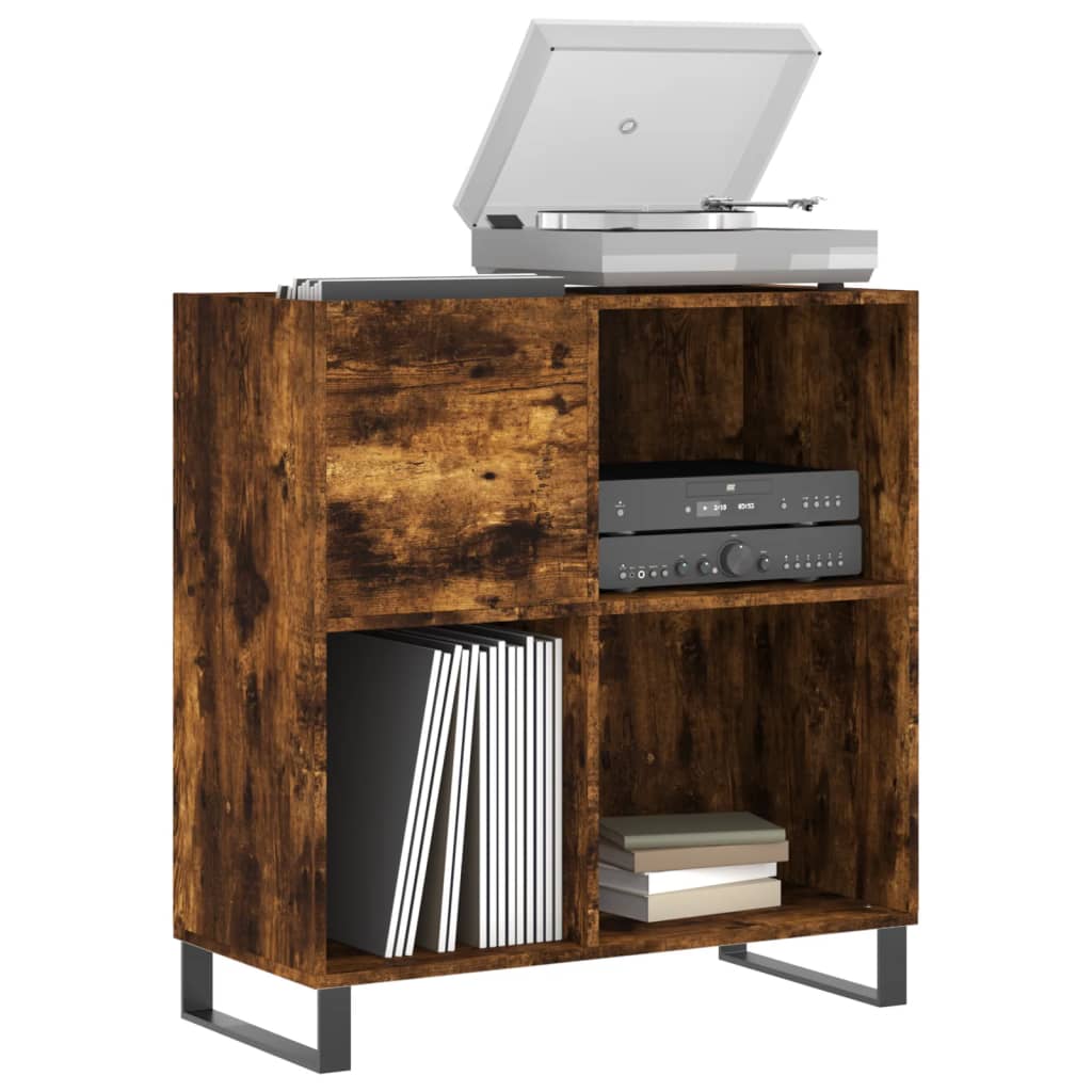 Armoire à disques chêne fumé 84,5x38x89 cm bois d'ingénierie - XIOS