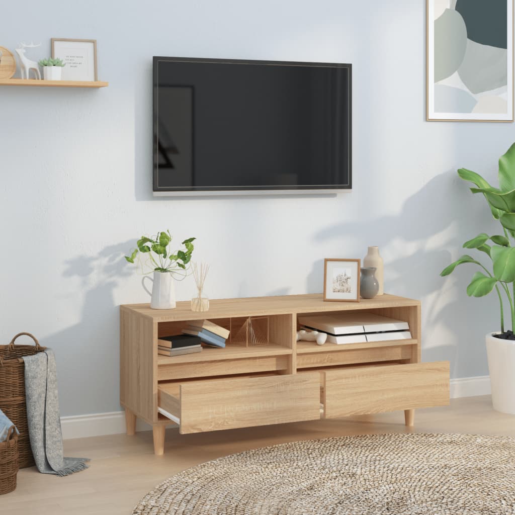 Meuble TV chêne sonoma 100x34,5x44,5 cm bois d'ingénierie - XIOS