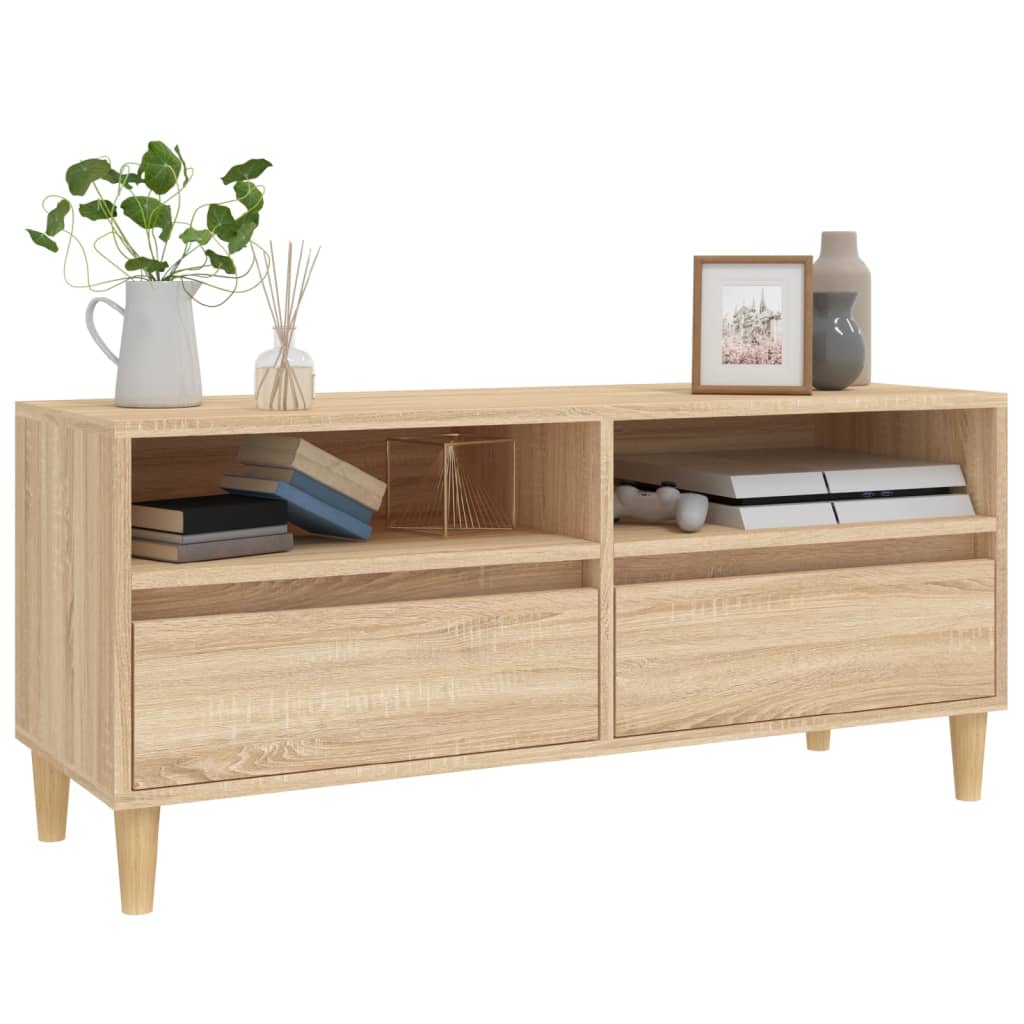 Meuble TV chêne sonoma 100x34,5x44,5 cm bois d'ingénierie - XIOS