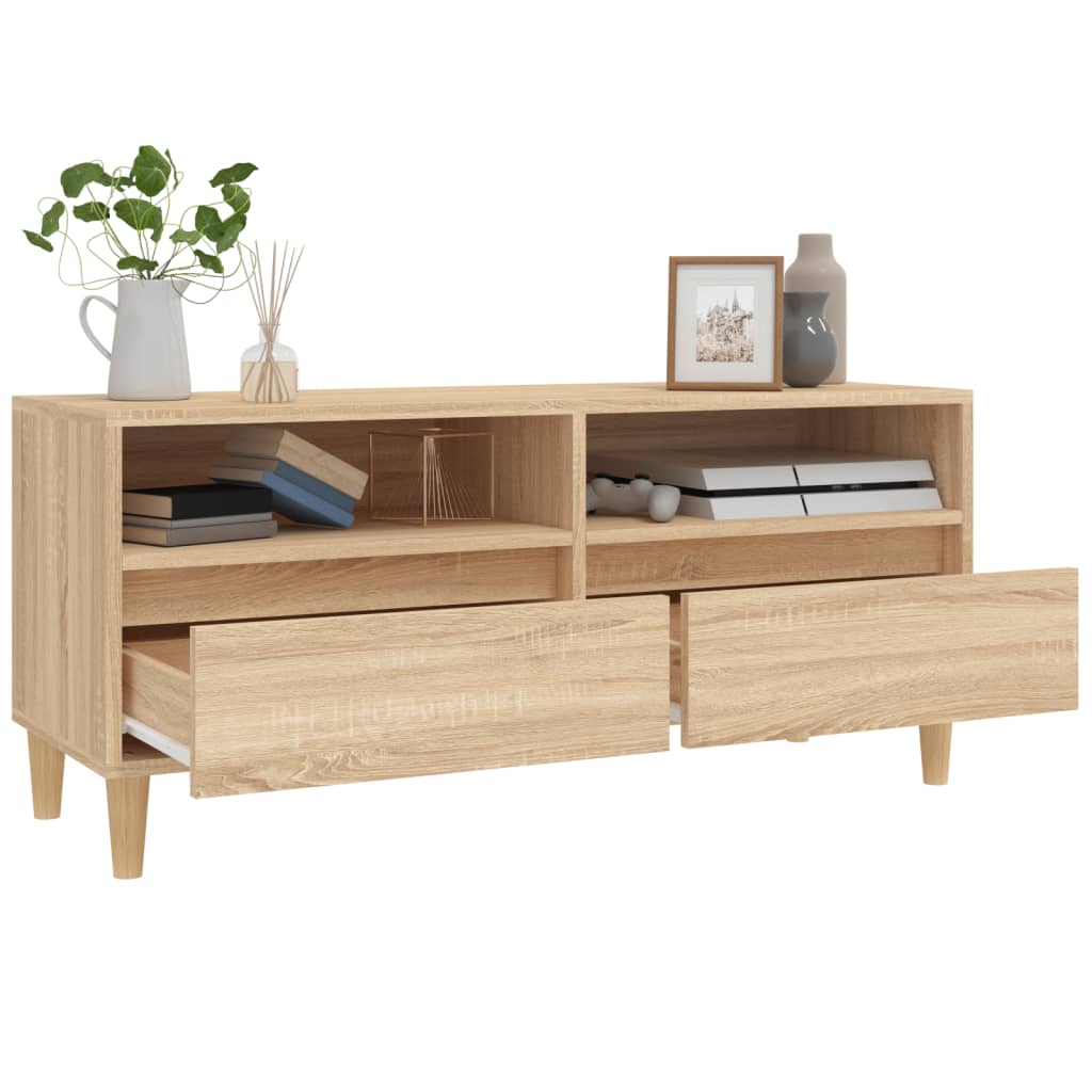 Meuble TV chêne sonoma 100x34,5x44,5 cm bois d'ingénierie - XIOS