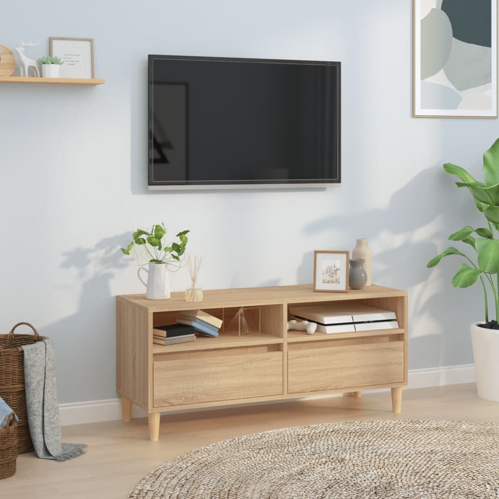 Meuble TV chêne sonoma 100x34,5x44,5 cm bois d'ingénierie - XIOS