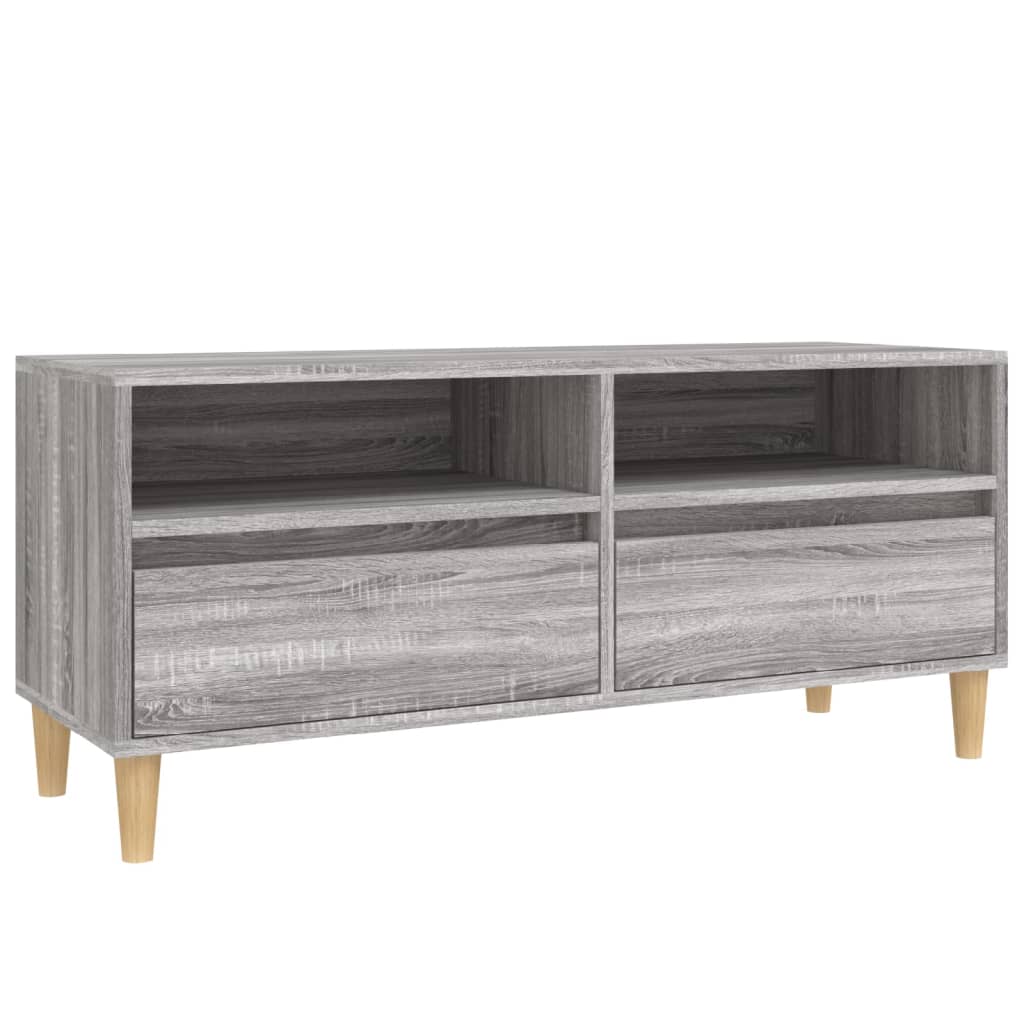 Meuble TV sonoma gris 100x34,5x44,5 cm bois d'ingénierie - XIOS