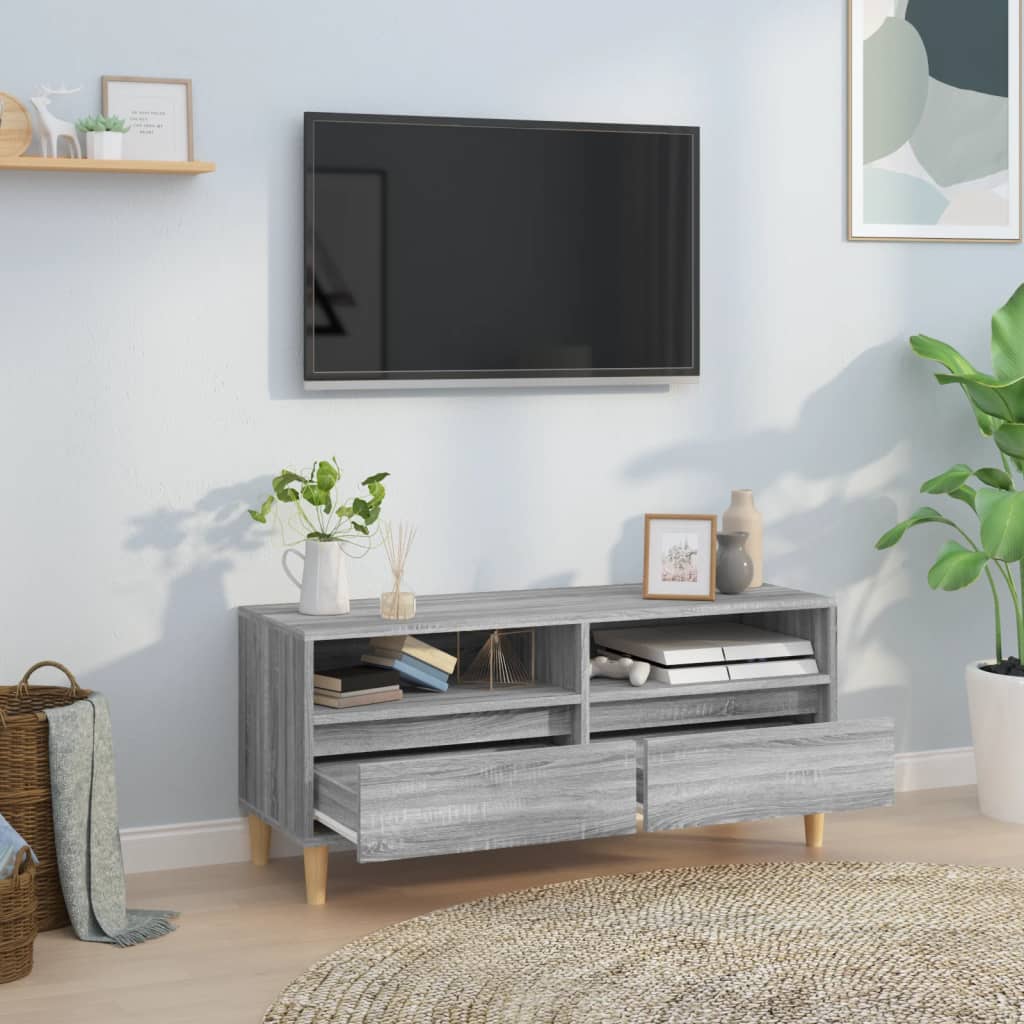 Meuble TV sonoma gris 100x34,5x44,5 cm bois d'ingénierie - XIOS