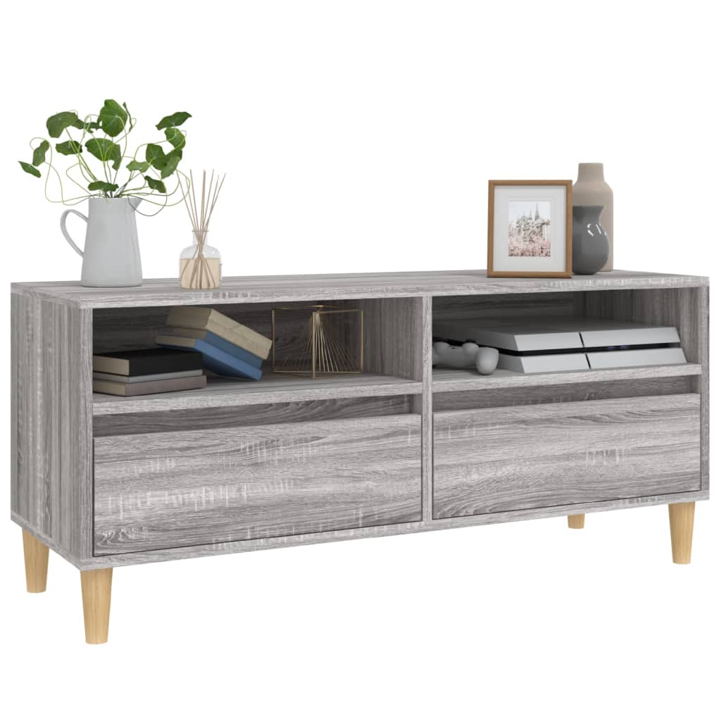 Meuble TV sonoma gris 100x34,5x44,5 cm bois d'ingénierie - XIOS