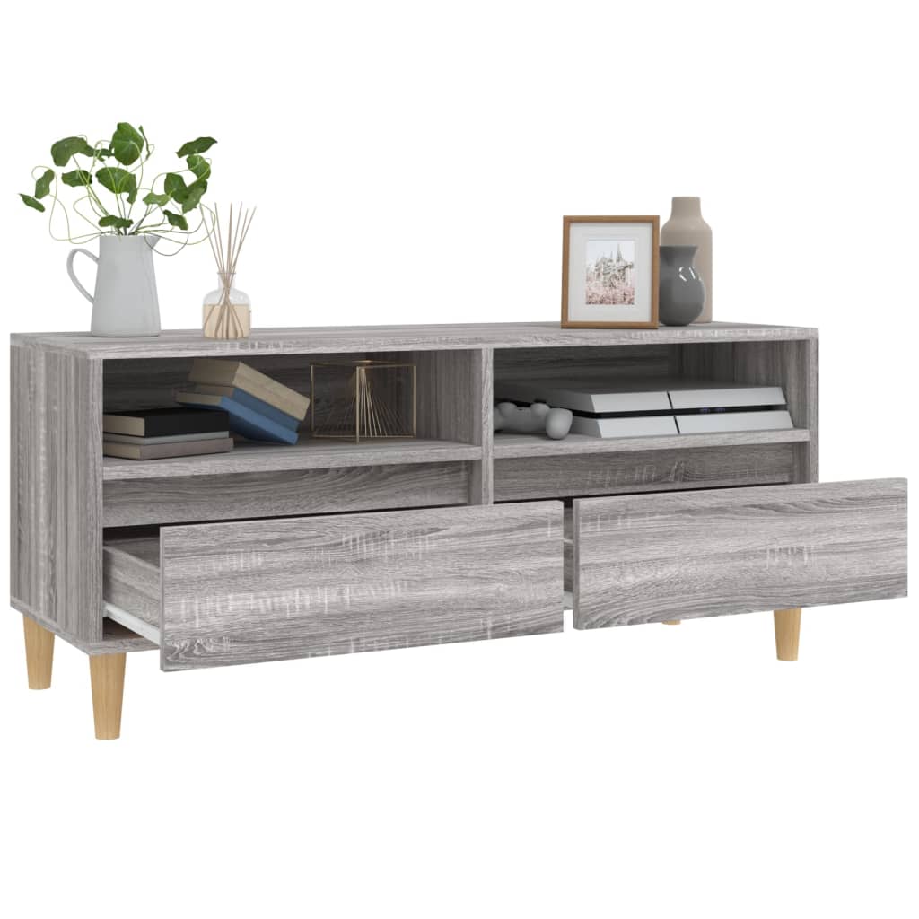 Meuble TV sonoma gris 100x34,5x44,5 cm bois d'ingénierie - XIOS