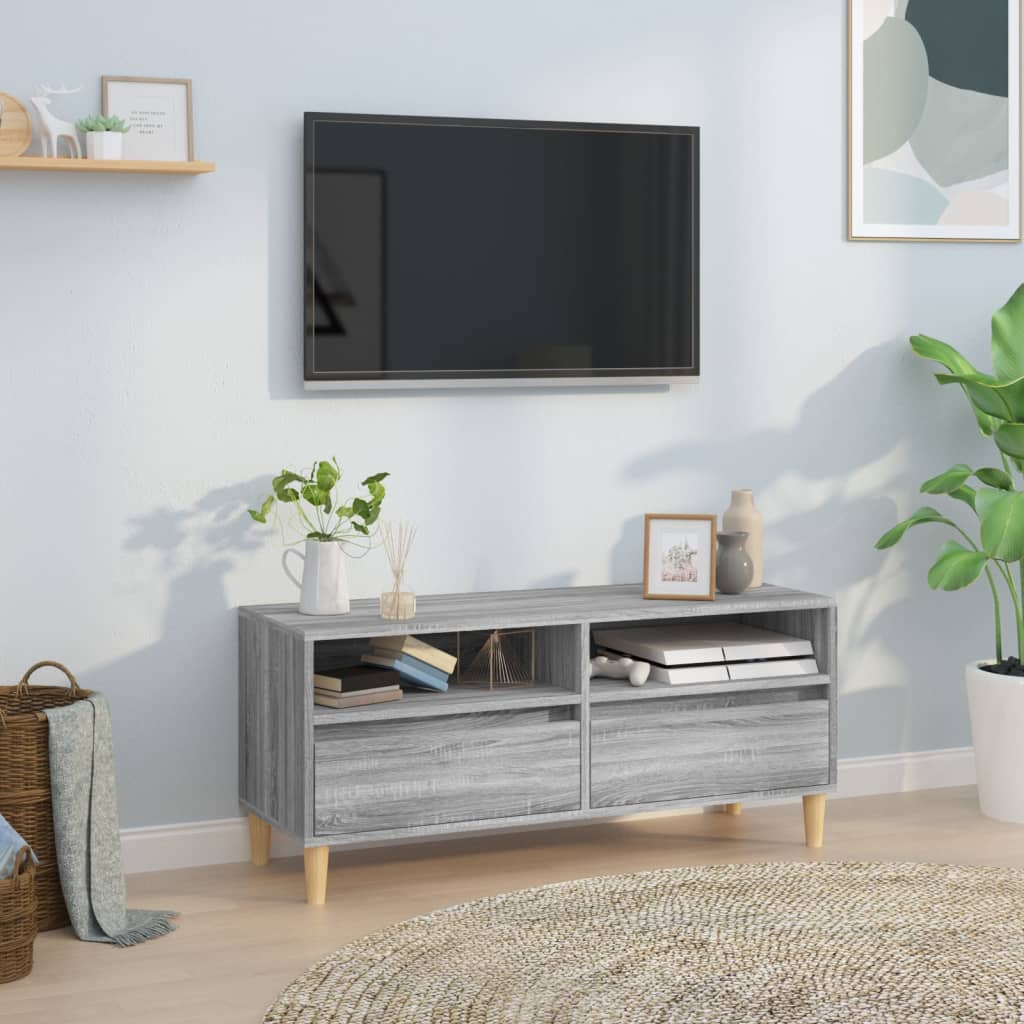 Meuble TV sonoma gris 100x34,5x44,5 cm bois d'ingénierie - XIOS