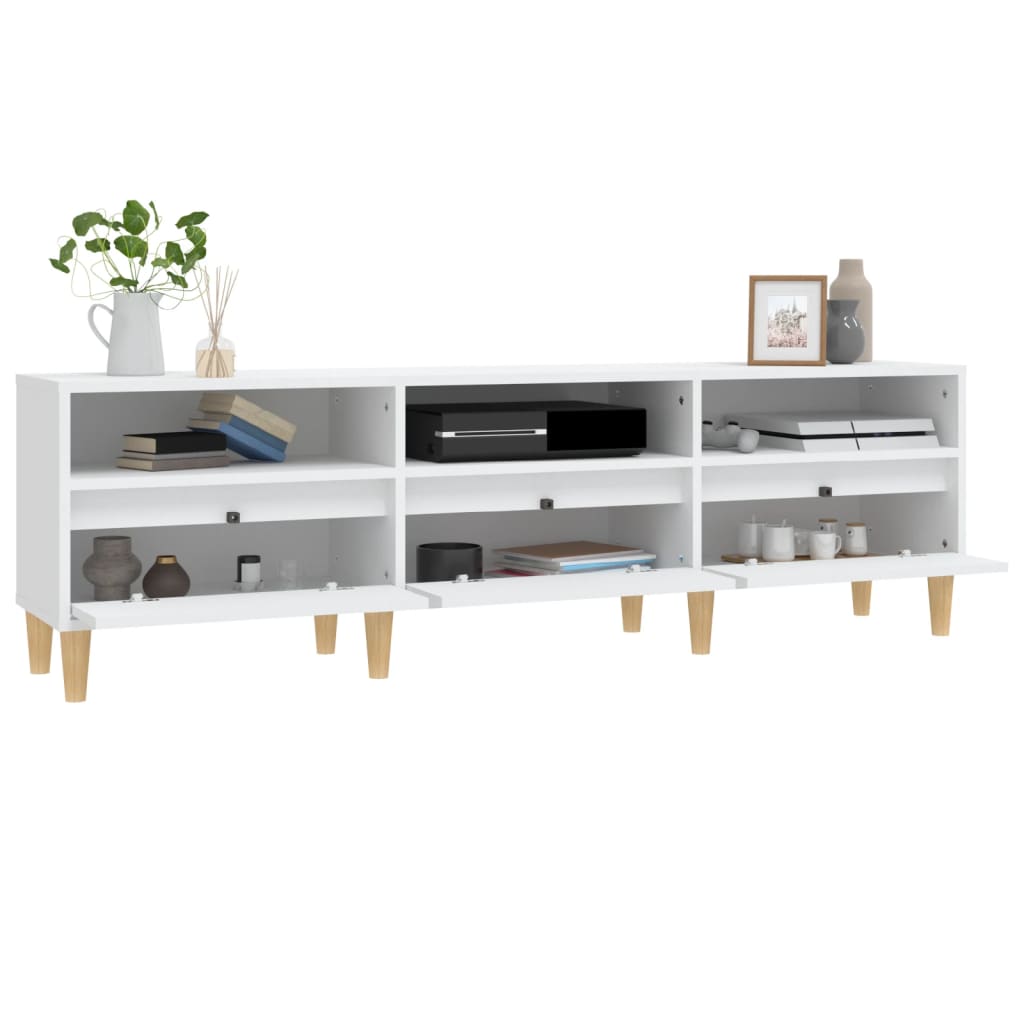 Meuble TV blanc 150x30x44,5 cm bois d'ingénierie - XIOS