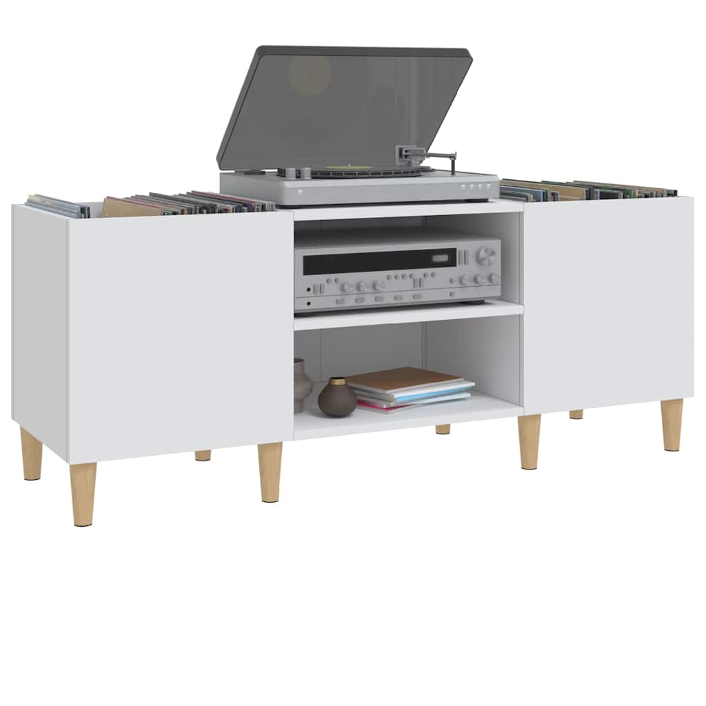 Meuble à disques Blanc 121x38x48 cm Bois d'ingénierie - XIOS