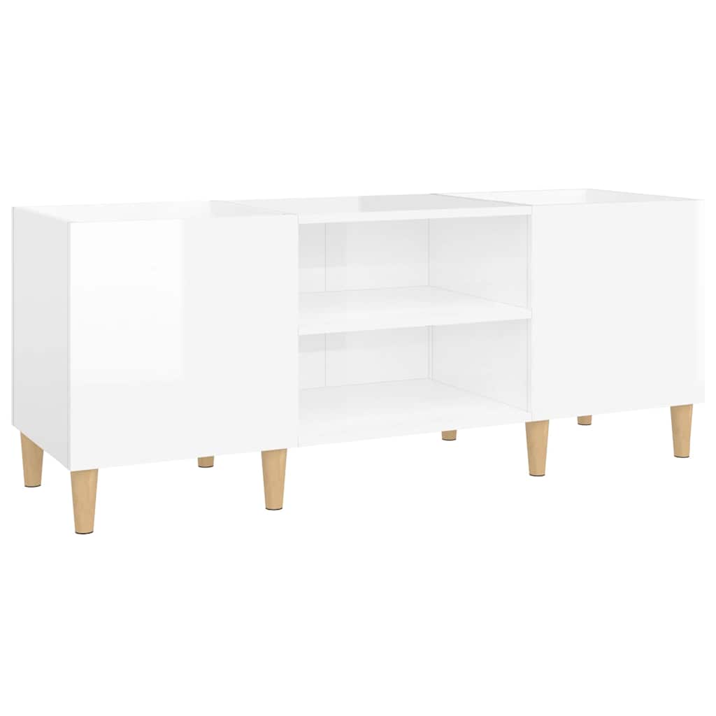 Armoire à disques blanc brillant 121x38x48 cm bois d'ingénierie - XIOS