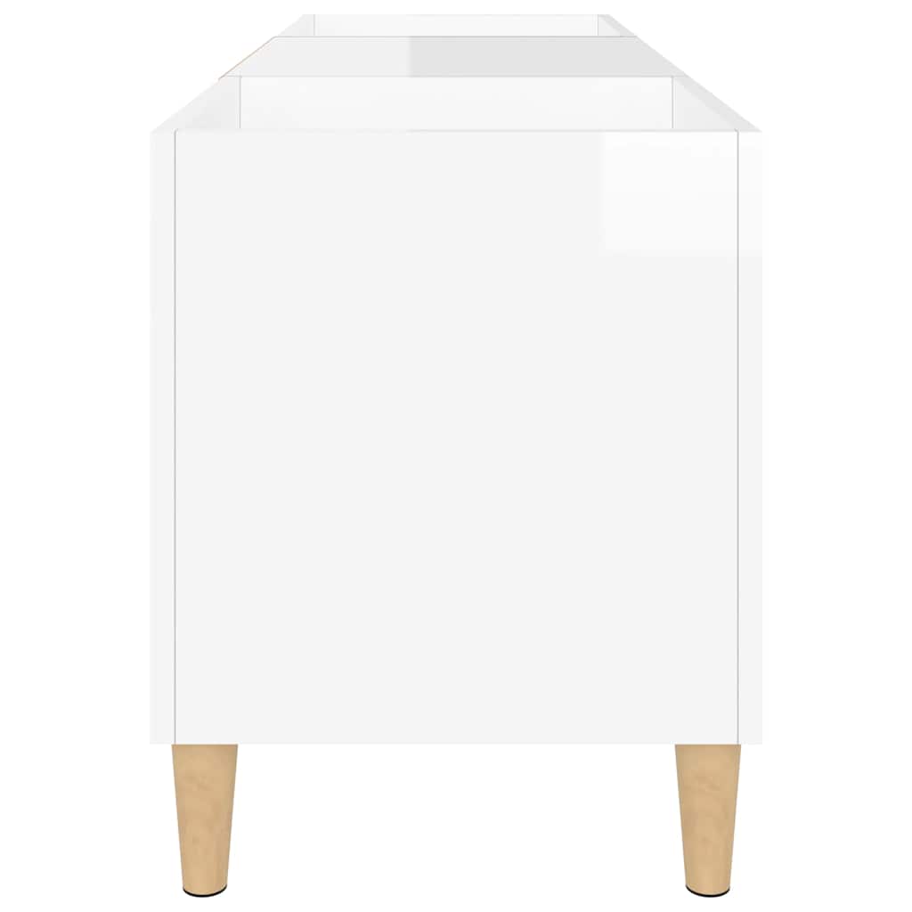 Armoire à disques blanc brillant 121x38x48 cm bois d'ingénierie - XIOS