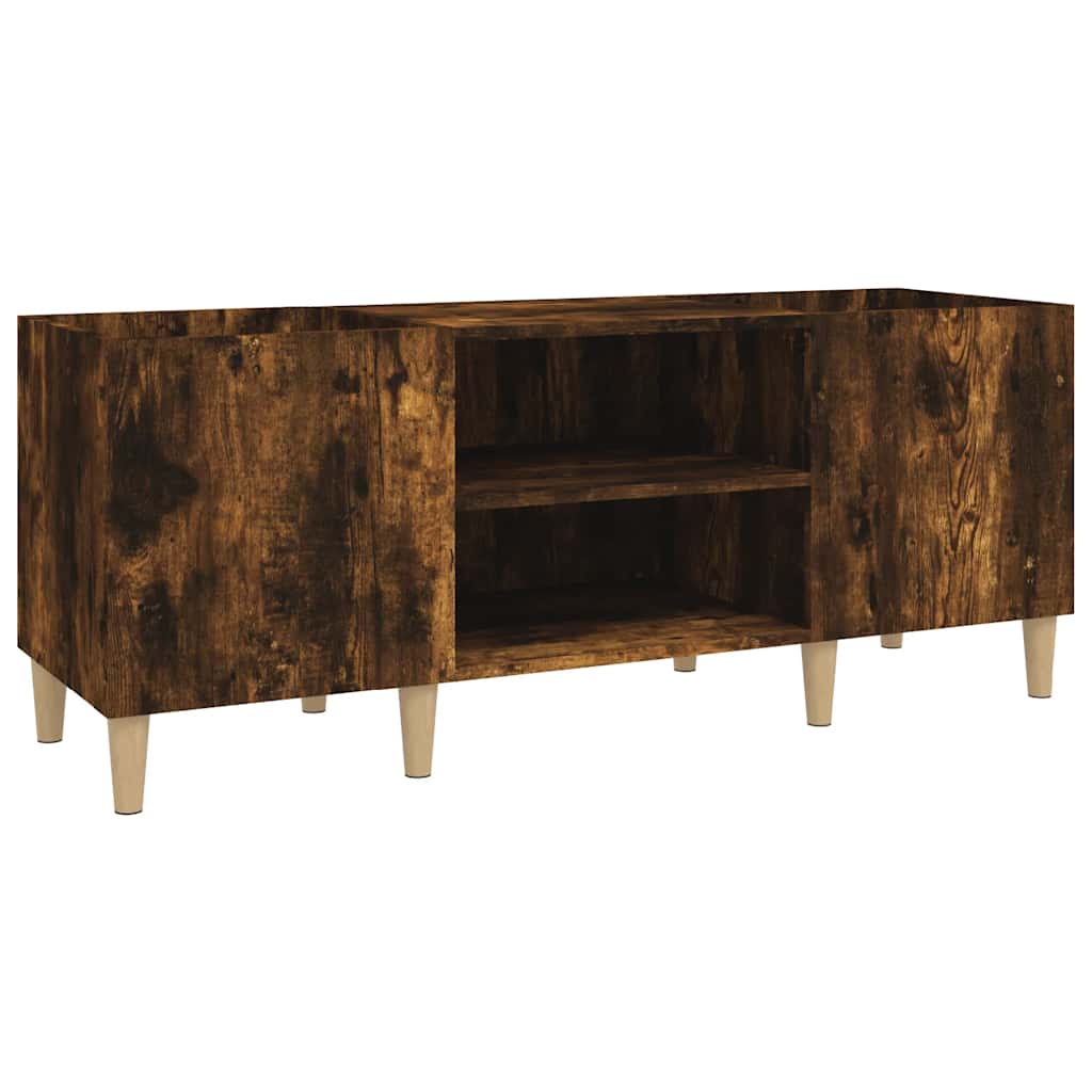 Armoire à disques chêne fumé 121x38x48 cm bois d'ingénierie