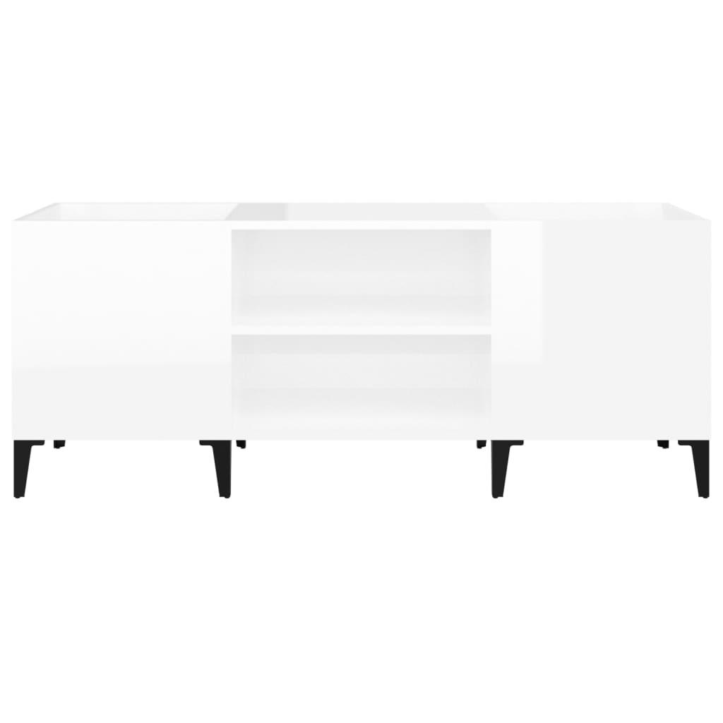 Armoire à disques blanc brillant 121x38x48 cm bois d'ingénierie - XIOS