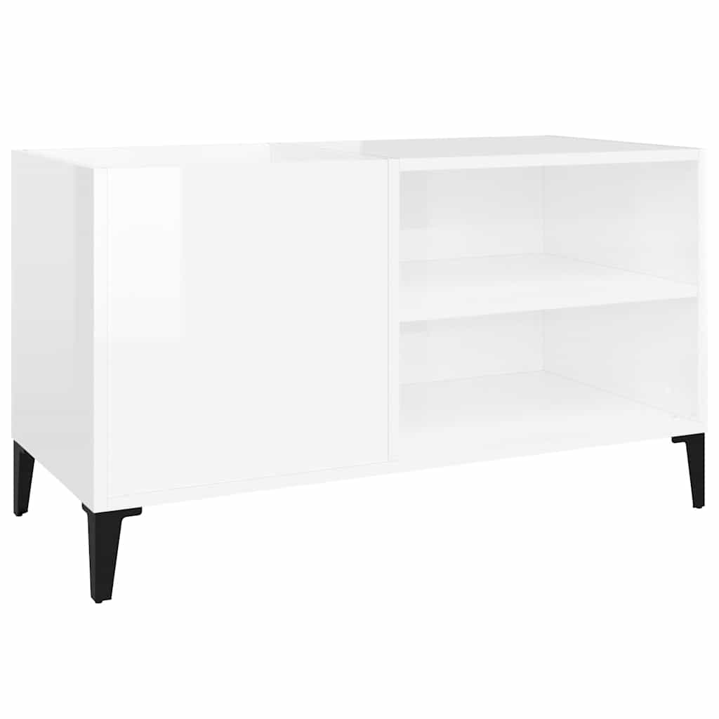 Armoire à disques blanc brillant 84,5x38x48cm bois d'ingénierie - XIOS