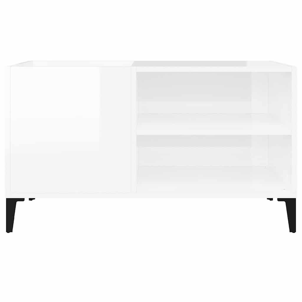 Armoire à disques blanc brillant 84,5x38x48cm bois d'ingénierie - XIOS