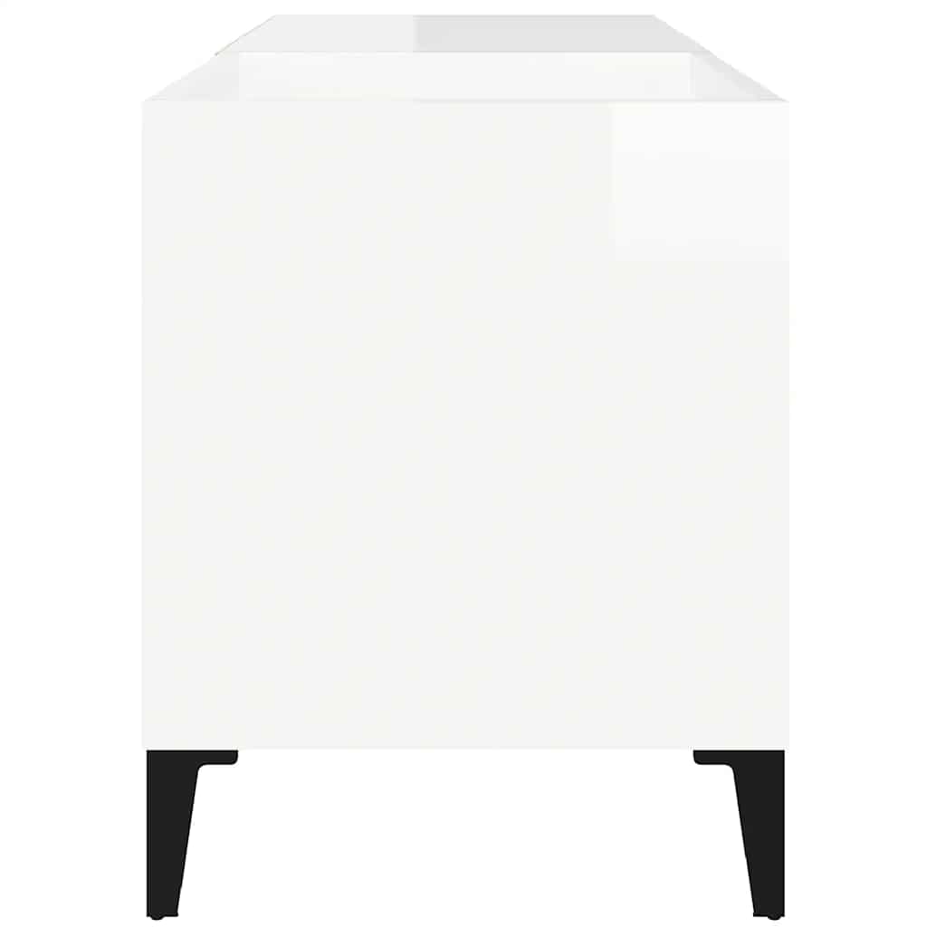 Armoire à disques blanc brillant 84,5x38x48cm bois d'ingénierie - XIOS