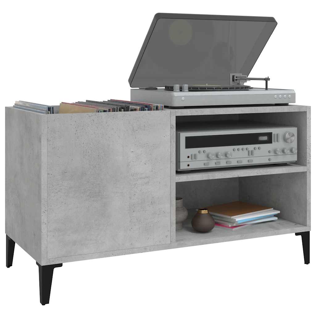 Armoire à disques gris béton 84,5x38x48 cm bois d'ingénierie - XIOS