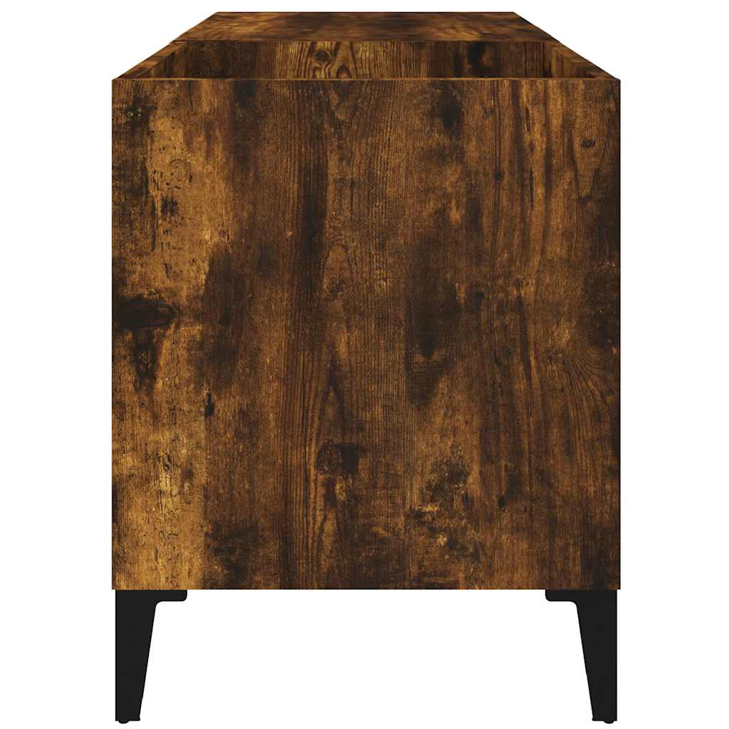 Armoire à disques chêne fumé 84,5x38x48 cm bois d'ingénierie - XIOS