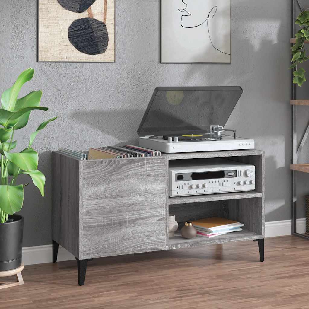 Armoire à disques sonoma gris 84,5x38x48 cm bois d'ingénierie - XIOS