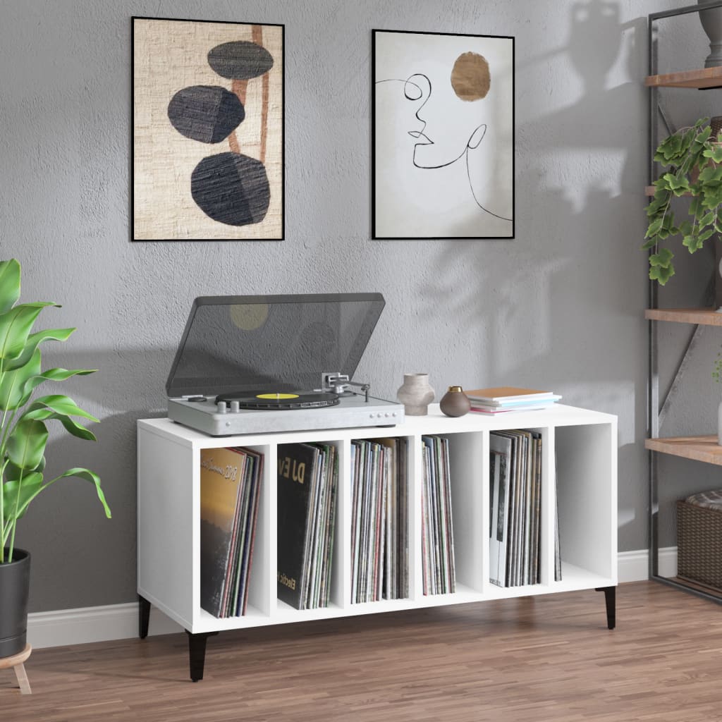 Armoire à disques blanc 100x38x48 cm bois d'ingénierie - XIOS