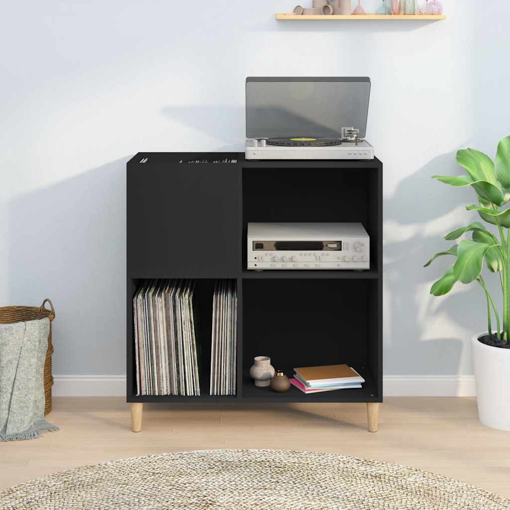 Armoire à disques noir 84,5x38x89 cm bois d'ingénierie - XIOS