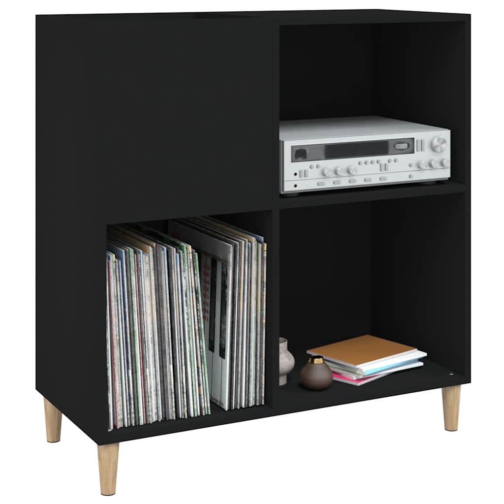 Armoire à disques noir 84,5x38x89 cm bois d'ingénierie - XIOS