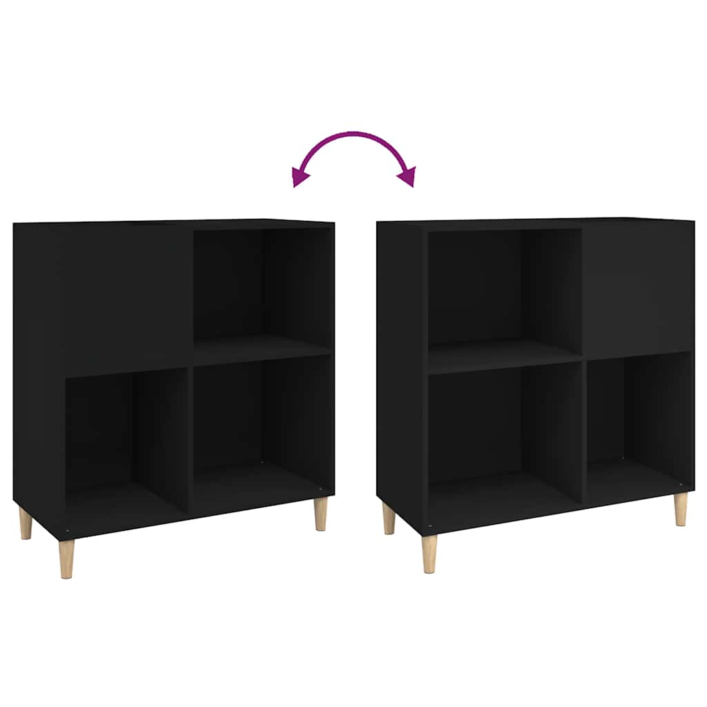 Armoire à disques noir 84,5x38x89 cm bois d'ingénierie - XIOS