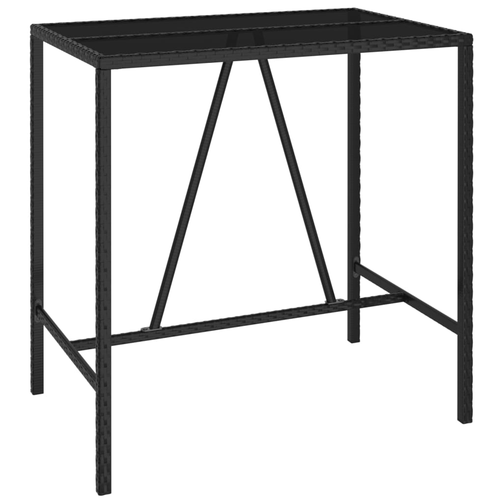 Ensemble de bar de jardin 5 pcs noir résine tressée