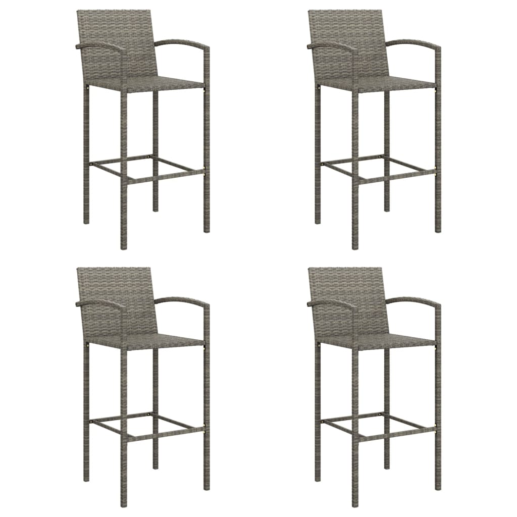 Ensemble de bar de jardin 5 pcs gris résine tressée