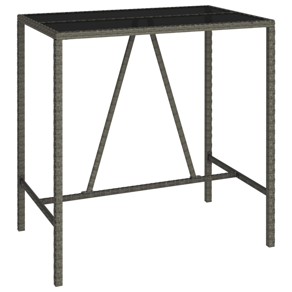 Ensemble de bar de jardin 5 pcs gris résine tressée