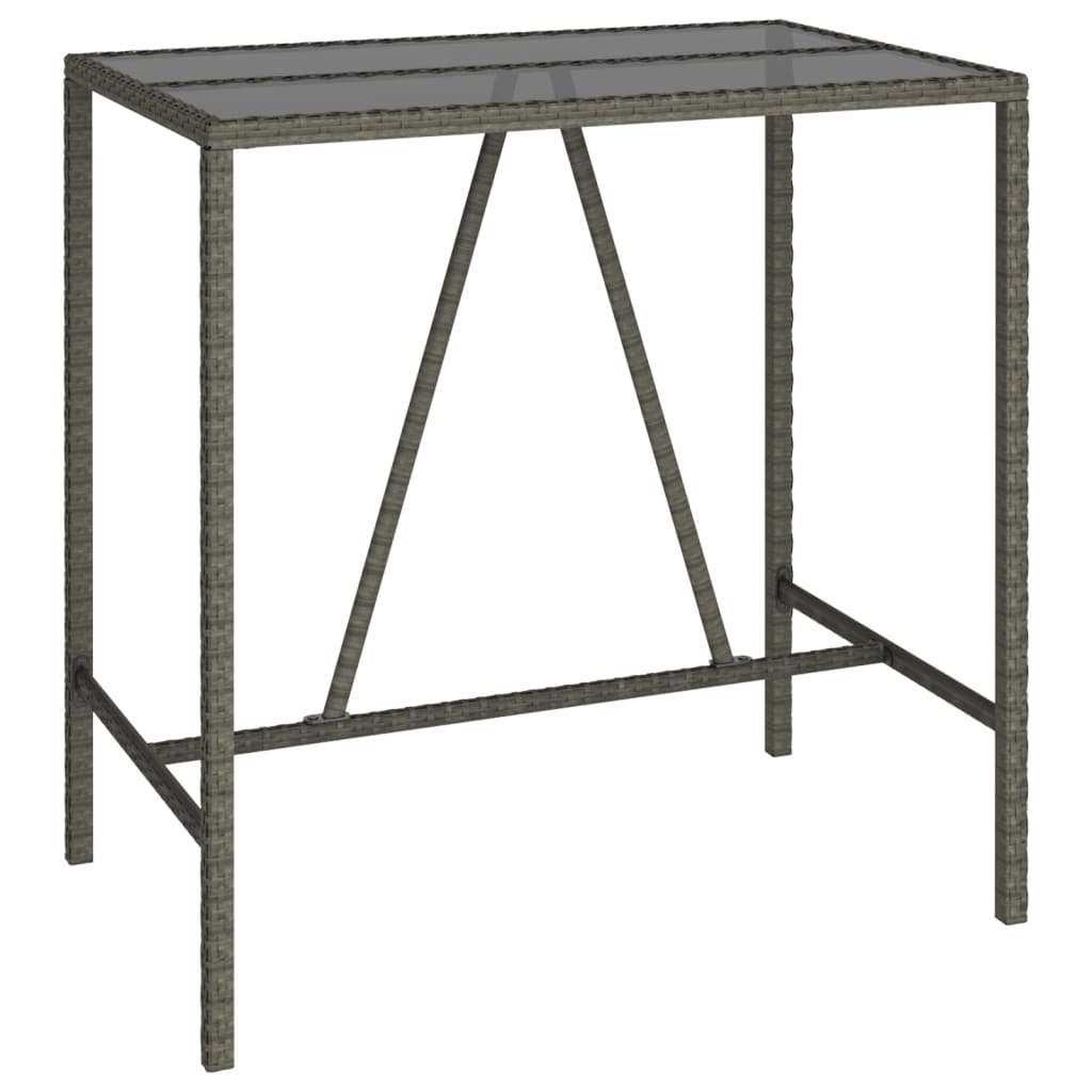 Ensemble de bar de jardin 7 pcs gris résine tressée