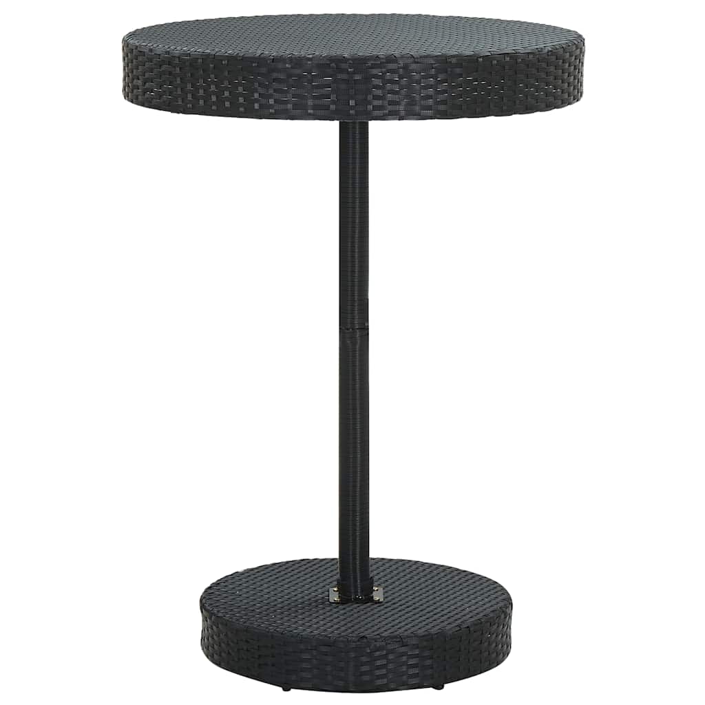 Ensemble de bar jardin 5 pcs noir poly rotin/bois massif acacia