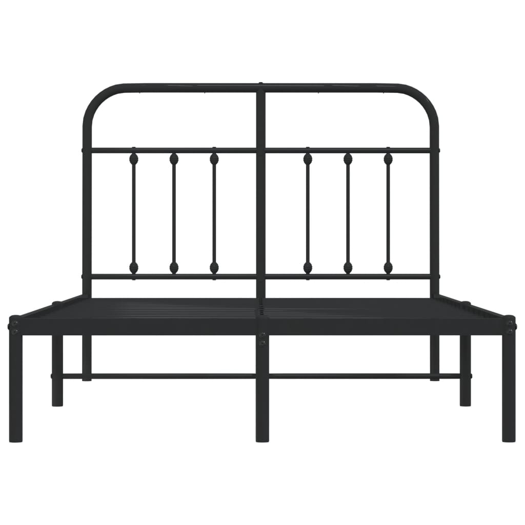 Cadre de lit métal sans matelas avec tête de lit noir 120x190cm - XIOS
