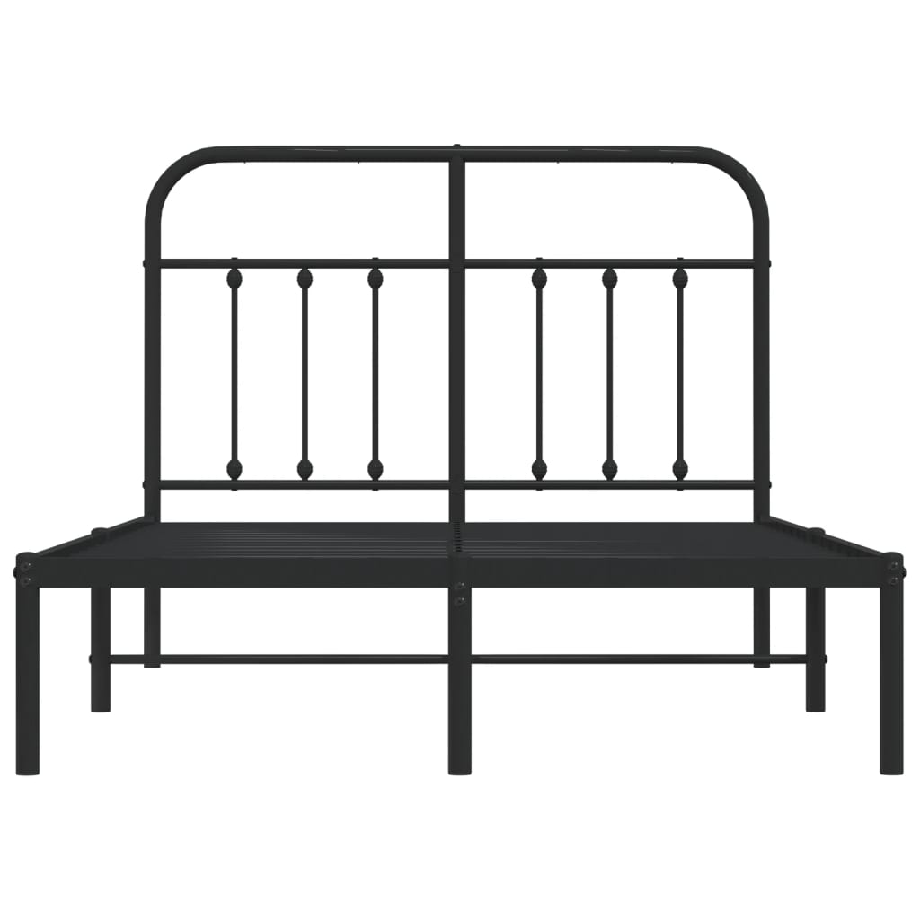 Cadre de lit métal sans matelas avec tête de lit noir 120x200cm - XIOS