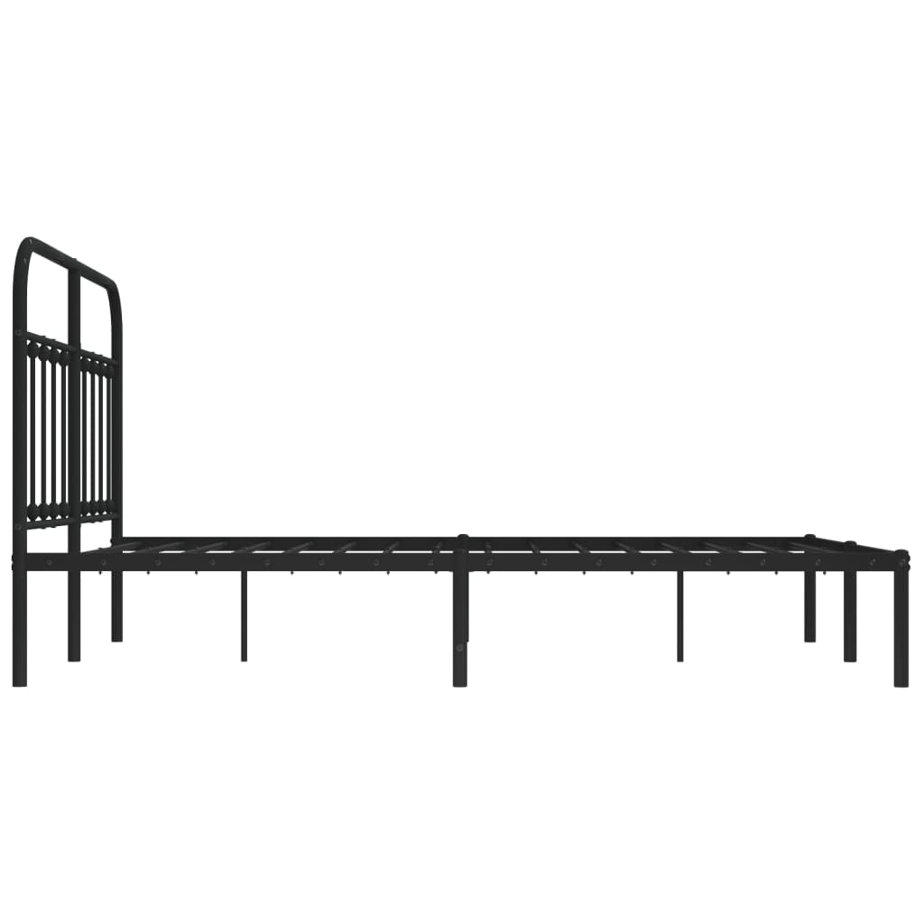 Cadre de lit métal sans matelas avec tête de lit noir 140x190cm - XIOS
