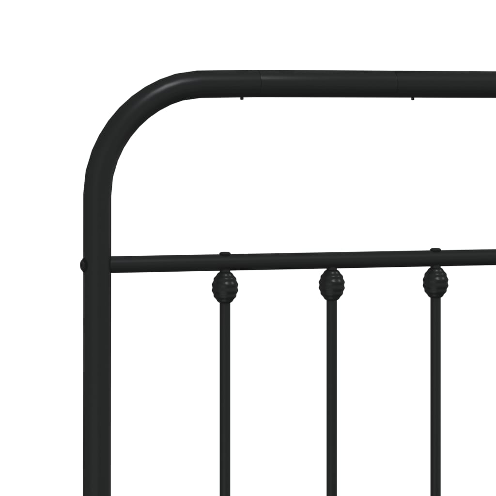 Cadre de lit métal sans matelas avec tête de lit noir 140x190cm - XIOS