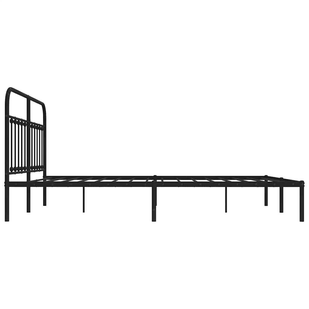 Cadre de lit métal sans matelas avec tête de lit noir 183x213cm - XIOS