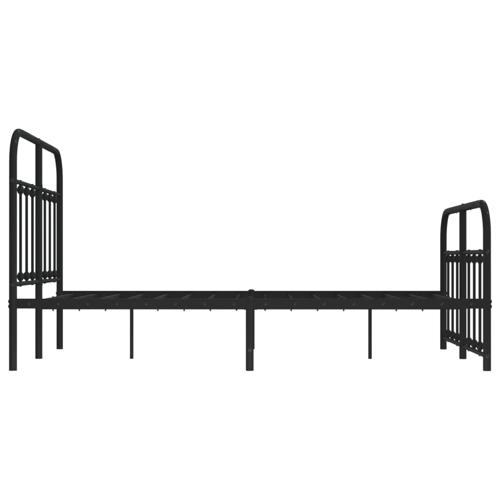 Cadre de lit métal sans matelas avec pied de lit noir 120x200cm - XIOS