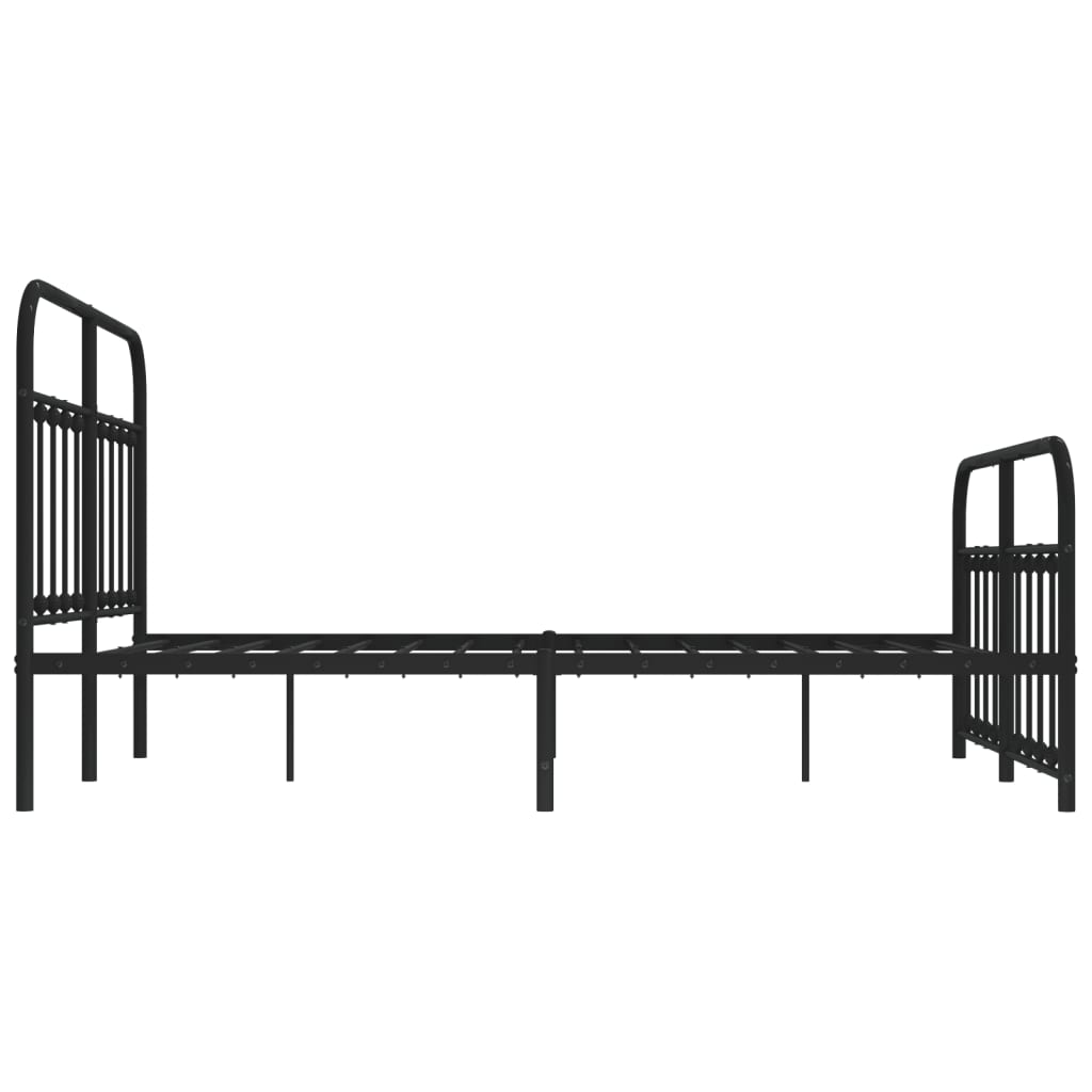 Cadre de lit métal sans matelas avec pied de lit noir 140x200cm - XIOS