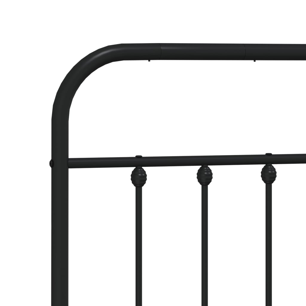 Cadre de lit métal sans matelas avec pied de lit noir 140x200cm - XIOS