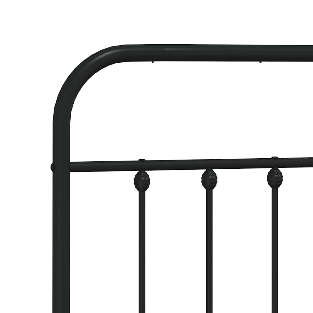 Cadre de lit métal sans matelas avec pied de lit noir 200x200cm - XIOS