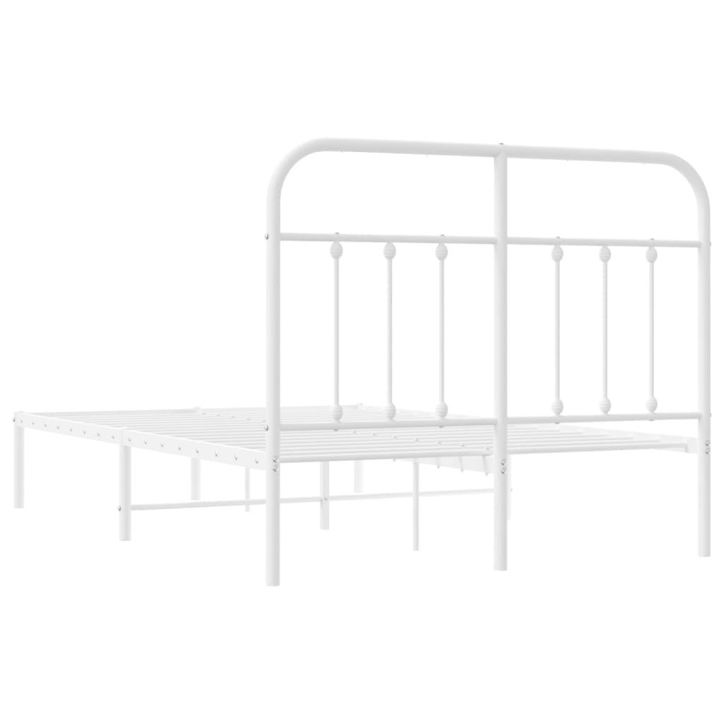 Cadre de lit métal sans matelas et tête de lit blanc 120x200 cm - XIOS