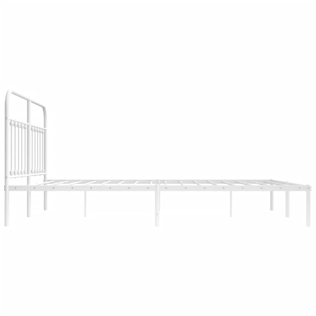 Cadre de lit métal sans matelas et tête de lit blanc 180x200 cm - XIOS