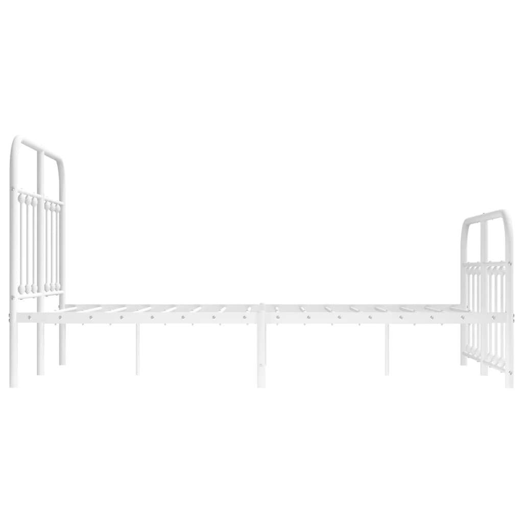 Cadre de lit métal sans matelas et pied de lit blanc 120x190 cm - XIOS