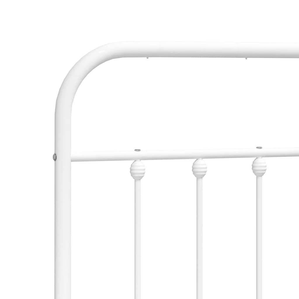 Cadre de lit métal sans matelas et pied de lit blanc 183x213 cm - XIOS