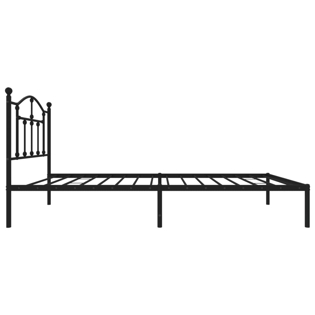 Cadre de lit métal sans matelas avec tête de lit noir 80x200 cm - XIOS
