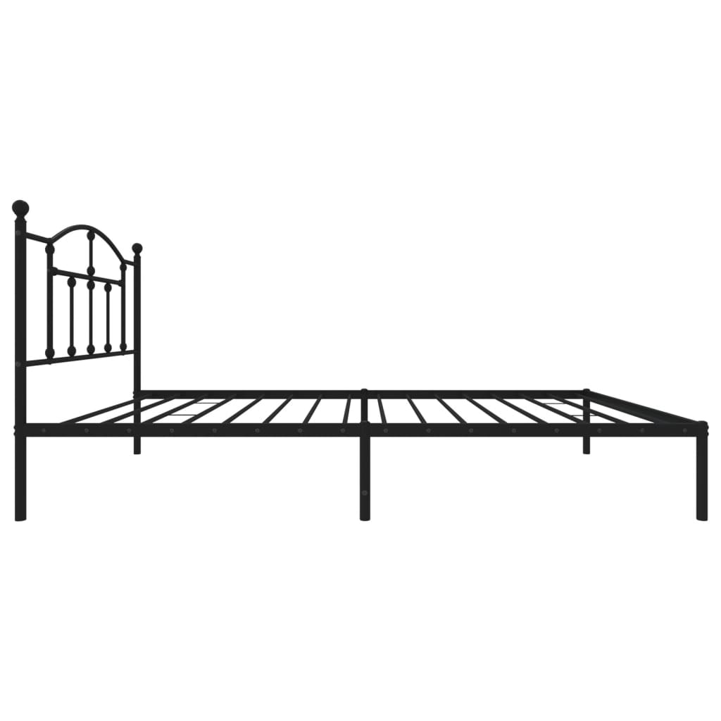 Cadre de lit métal sans matelas avec tête de lit noir 107x203cm - XIOS